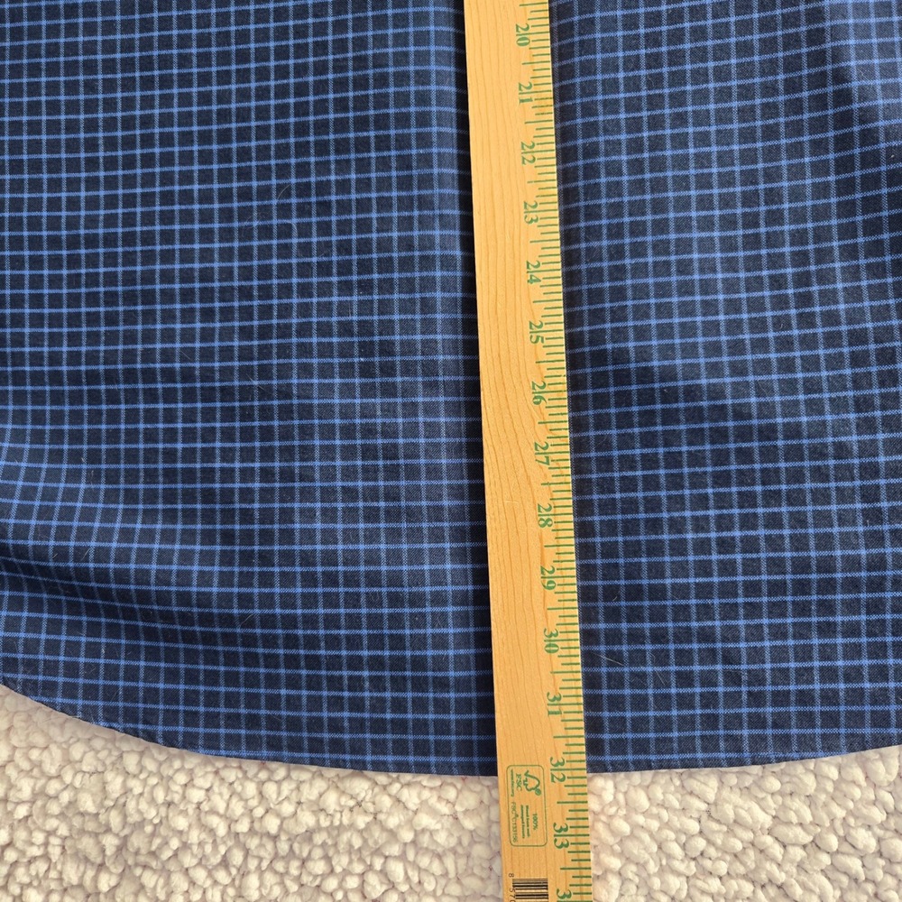 Stafford Mens FITTED XL Gingham Wrinkle Free Oxford Travel Button Shirt - Picture 6 of 8
